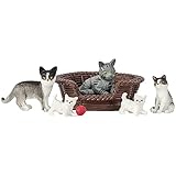 LUNDBY Puppenhaus Zubehör- Mini Puppenhaus Tiere, Kunststoff Puppenhaus Katzen – Alter 4+, Maßstab 1:18