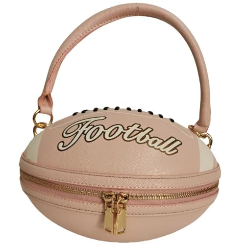 Image of Women Rhinestone Football Shaped Handbag Chain Crossbody Shoulder Bag Football Purse | Rugby, Unique, Novelty, Football
