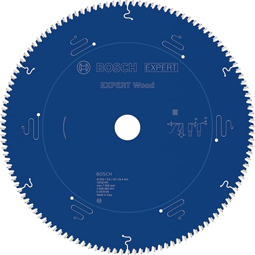 Bosch 1 hoja de sierra circular EXPERT Wood para sierras circulares de mesa (para madera blanda, madera dura, diámetro mm, accesorio profesional, sierra circular de mesa con cable)