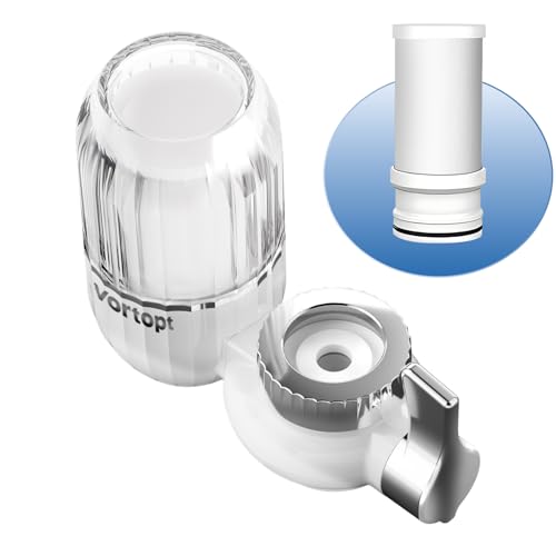 Vortopt Water Filter for Sink Faucet,Faucet Water Filter NSF Certified,400 Gallon Capacity,Activated Carbon,Reduces 99% Chlorine and Odor,3-6 Month Lifespan,Fits Standard Faucets.