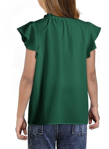 Image of DOKOTOO KIDS Girls Short Sleeve Blouse Dress Shirt Top Size 7-15 Years Old