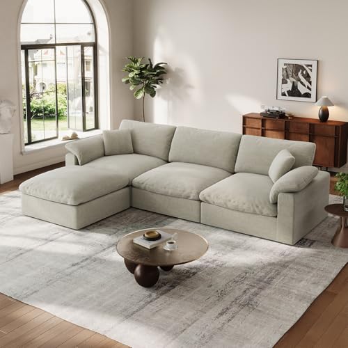 Cloud Modular L-Shape Linen Couch with Washable Cushions