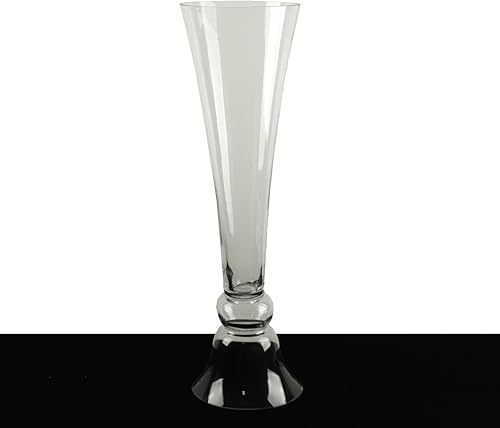 Miniatura 191 de Efavormart - Juego de 2 centros de mesa de trompeta con adornos de cristal transparente de 31 pulgadas, jarrón reversible de plástico para flores
