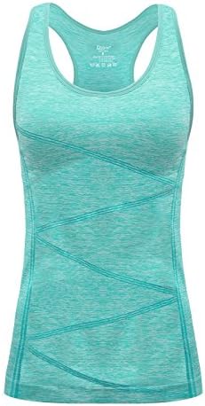 Yoga Tank Top, Women's Performance Stretchy Quick Dry Sports Workout Running Top Vest with Removable Pads
