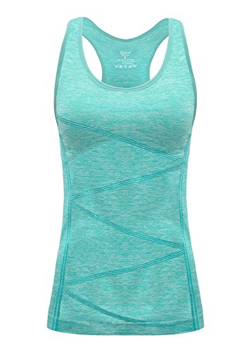 Disbest Yoga Tank Top, Women's Performance Stretchy Quick Dry Sports Workout Running Top Vest with Removable Pads