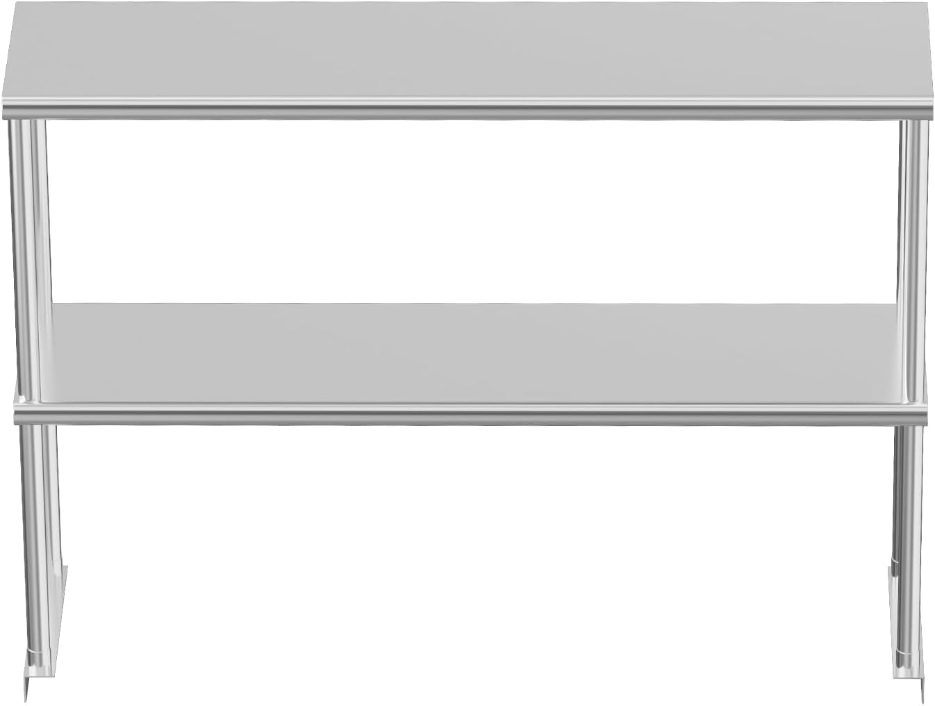 Amenitlif Stainless Steel Shelves,Commercial Adjustable 2-Tier Stainless Steel Overshelf for Prep Table – 12'' x 48'' – Double Deck Utility Shelf for Restaurant, Kitchen, Bar, Garage