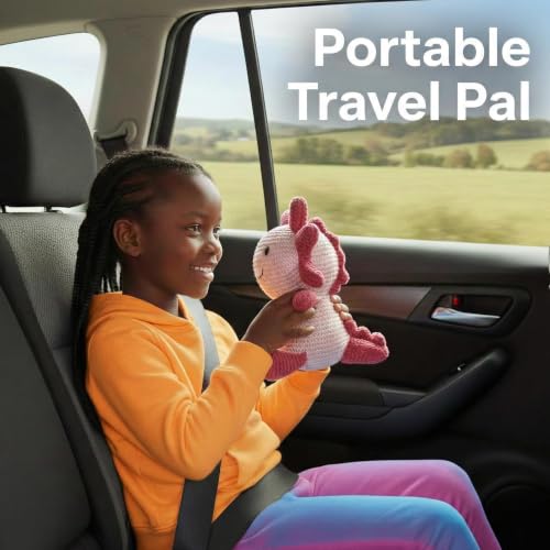 Image of Pink Crochet Axolotl Plush, 10-Inch Soft Stuffed Animal