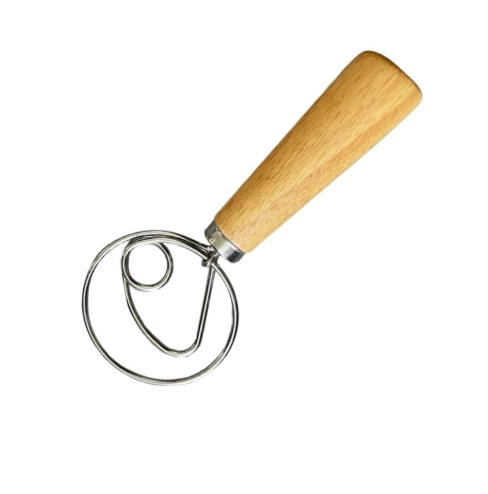 Batidor Varillas Cocina Batidor De Huevos Con Mango De Roble, Batidor Manual De Polvo, Mezclador De Harina, Bobina De Masa De Acero Inoxidable, Varilla Agitadora, Herramientas De Cocina Barillas Batir