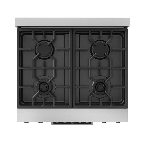 Image of Gordon Ramsay by THOR Kitchen 30 Inch Professional Gas Range with Tilt Panel Touch Control in Stainless Steel /Black
