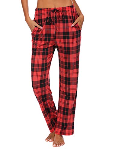 Ekouaer Women Lounge Pants Comfy Pajama Bottom With Pockets Stretch Plaid Sleepwear Drawstring Pj Bottoms Pants #TOP6