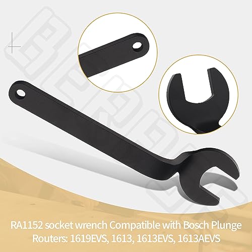 BERPSE RA1152 Offset Wrenches 16mm & 24mm Clamp Wrench, Compatible with Bosch 3/8-Inch Collet Chuck Router, Fits Models 1619EVS, 1613, 1613EVS, 1613AEVS, 1617EVS - Thumbnail 3