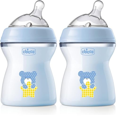 Biberon anti-colique Chicco Natural Feeling bleu pour des repas sereins à 2 mois