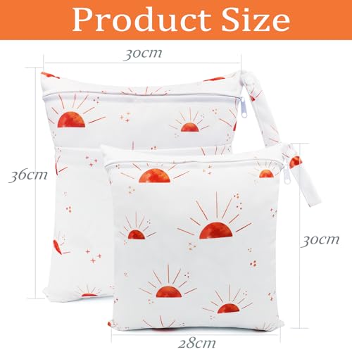 Miniatura 7 de Fenfang Bolsa De Pañales, 2 Pcs Impermeable Reutilizable Lavable, Organizador De Maquillaje, Viajes, Playa, Piscina, Gym Con 2 Cremallera Para Mamá Bebé Sol Blanco