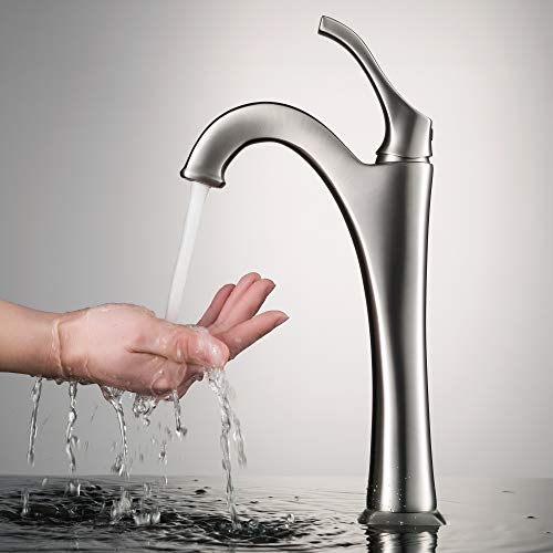 Kraus 22-Inch Rectangular Blue Glass Bathroom Vessel Sink And Spot Free Arlo Faucet Combo Set With Pop-Up Drain, Stainless Brushed Nickel C-Gvr-204-Re-1200Sfs #TOP7