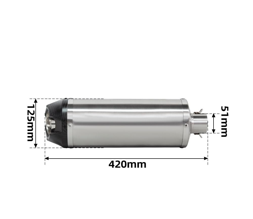 rura wydechowa Pasuje Do Honda NC700 NC750 NC700X NC750X Zestaw Wydechowy Motocykla Rura Wydechowa Podłącz Tłumik Z(Silver)