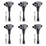 ENA Set of 6 Iridium Spark Plug and 6 Ignition Coil Pack Compatible with Nissan Infiniti Maxima Murano Pathfinder Quest Altima Q50 QX60 FX35 3.5L V6 Replacement for UF550