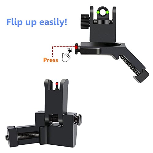 HWZ 45 Degree Flip Up Offset Fiber Optics Sights Front Rear Red Green Fiber Sights of Hunting Gun Accessories With adjustment tools - Image 3