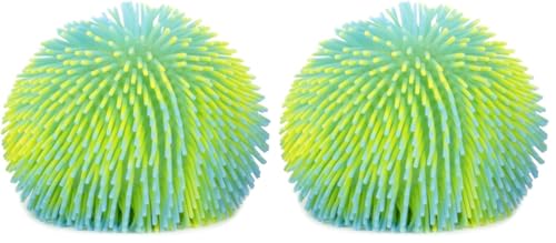 Image of Keycraft Giant Puffer Ball – Large Squishy Sensory Fidget Toy for Kids & Adults, Stress Relief Squeeze Ball with Soft Spiky Texture, Random Colour – Fun Party Gift 16cm (Pack of 2)