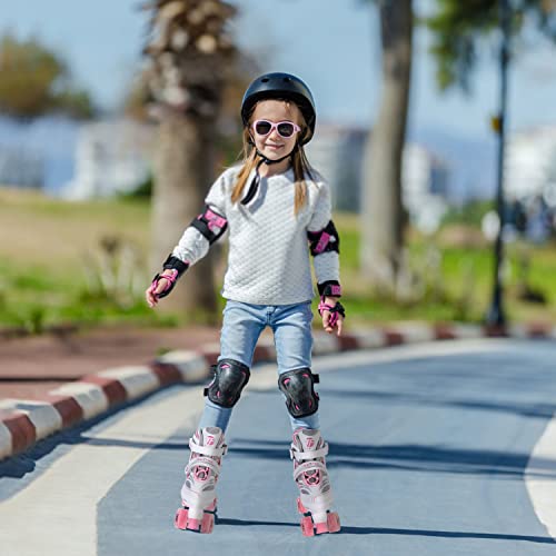 Jeefree Kids Roller Skates,Adjustable Roller Skates For Girls And Boys,Girls Roller Skates With Light Up Wheels,Outdoor Quad Roller Skates For Girls (Size S: 10C-13C , Size M: 13C-3Y) #TOP6