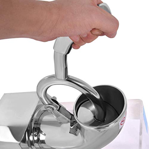 ReunionG Ice Crusher, Commercial Ice Shaver with Acrylic Box, Stainless Steel Electric Snow Cone Machine with Dual Blades and Safety Switch for Family, School, Kids Camp, Restaurants, Bars, 440lbs/H - Thumbnail 2