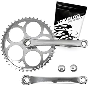 LOEVELOSI 1-Fach Fahrrad Kurbelgarnitur Silber