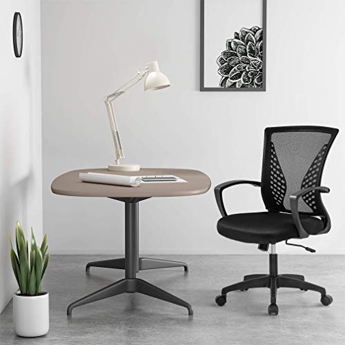 Vnewone Ergonomic Office Chair Desk Computer Mesh Executive Task Rolling Gaming Swivel Modern Adjustable with Mid Back Lumbar Support Armrest for Home Women Men, Black - Thumbnail 6
