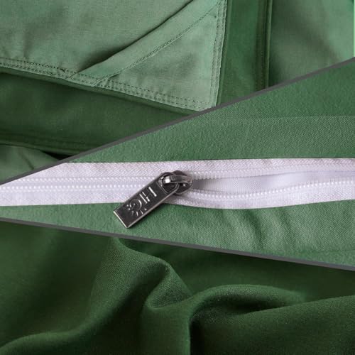 Edredón de 3 piezas verde 240x220 cm con fundas almohada microfibra 8