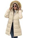 【Cappotto da Donna Invernale Lungo】：Yuson Girl elegante giubbotto arriva fino ai fianchi e ti protegge dal vento freddo. Materiale esterno è realizzato in resistente tessuto Oxford (100% poliestere), antivento e caldo. Fodera interna in 100% poliestere è leggera e soffice e ti tiene al caldo.
