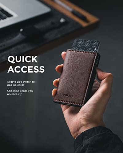 Image of VULKIT Minimalist Card Holder Wallet Pop Up Cards RFID Protection Holds Up to 10 Cards