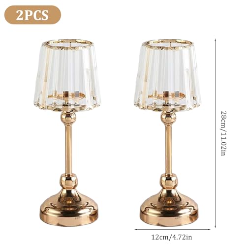 Bougeoir en cristal de 11 pouces pour centres de table de mariage chics