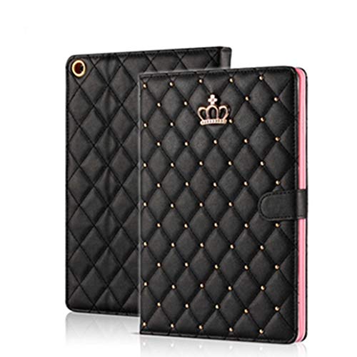 Topwin Crown Design Case for iPad 9.7 2018 2017/ iPad Air 2, Diamond Cute Elegant PU Leather Smart Auto Sleep/Wake Stand Shockproof Case for Apple iPad 5th/6th/iPad Air (Black) by Topwin - Used condition - US$13.54