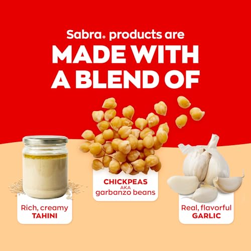 image for Sabra Roasted Garlic Hummus Dip, 8oz - Smooth & Creamy Hummus for Dipp