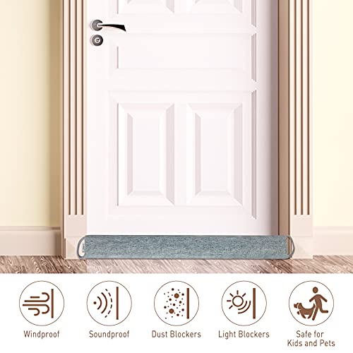 Fowong Door Draft Stopper 30 Inch, Under Door Draft Blocker Noise Reducer Air Stopper Heavy Duty Door Bottom Insulation Sound Proof Cold Weather Door Snake Draft Blocker, Gray #TOP3