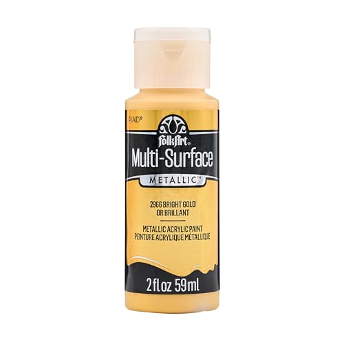 Image of FolkArt multisurface metallic paint, 2 oz, Bright Gold