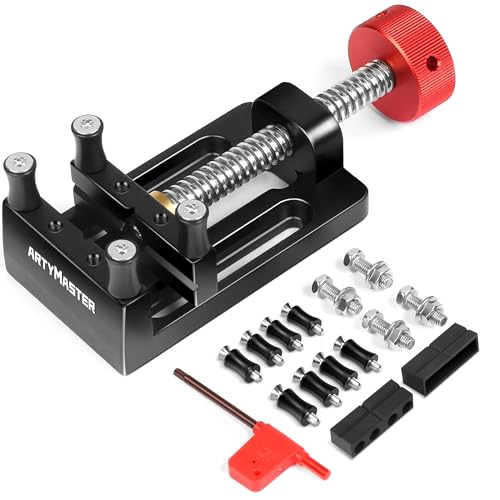 Image of ArtyMaster Mini Drill Press Vise with Rubber Soft Jaws, 0-2.48 inch Clamping Range Mini Vice Clamp for Crafts, Jewelry Making, Modeling and Repairs, Precision Aluminum Small Vise for Small Projects