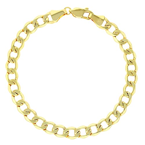 Nuragold 10K Yellow Gold 5.5Mm Cuban Curb Link Chain Bracelet, Womens Mens Lobster Clasp 7" 7.5" 8" 8.5" 9" - Real Gold Jewelry #TOP25