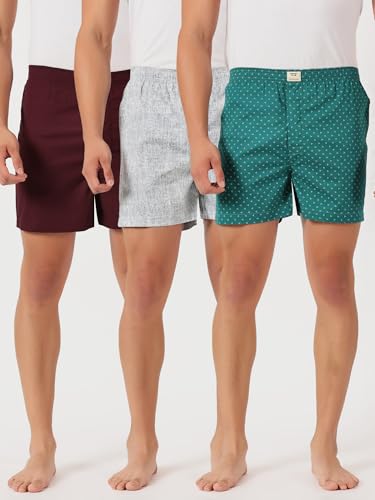 Image of Thomas Scott Men's | Cricket Club | Regular Fit | 100% Cotton | Casual | Woven | Boxer | Shorts | Pack of 3