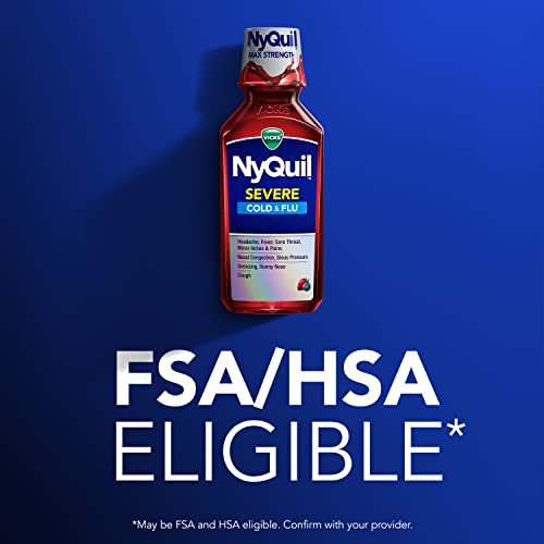 image for Vicks NyQuil SEVERE Cold, Flu, and Congestion Medicine, 2x12 fl oz Twi