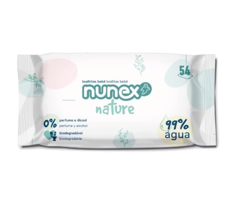 Toallitas Biodegradables para Bebés 1 Paquete, 54 unidades | Extra Suaves 99% de Agua Protección Óptima, 0% Perfume y Alcohol
