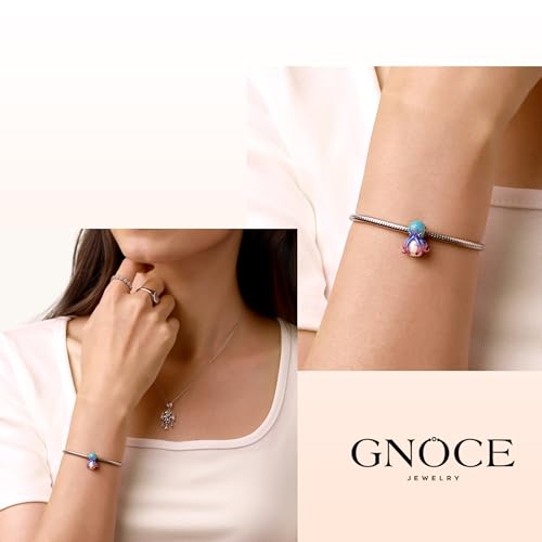 Image of GNOCE Ocean World Cute Animal Charm Beads,925 Sterling Silver Dangle Charms Fit Bracelets & Necklace, Hand-Finished Keepsake Travel Jewelry Gift for Women Men BBF