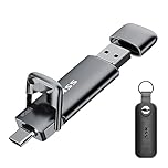 SSK SSD Externe 128GO Disque Portable SSD Cle USB 3.2 Gen 2 Jusqu'à 550 Mo/s, 2 en 1 OTG Solid State Drive 128 GO Double Clé USB A & Type C de PC Mobile Ordinateur Photos Vidéo MacBook Pro Air et Plus