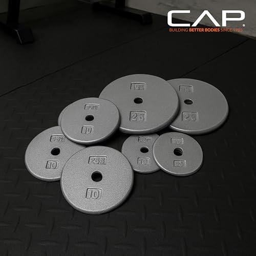 CAP Barbell Cast Iron Standard 1-Inch Weight Plate Set – Barbell Weights for Home Gym, Strength Training, and Weightlifting, 2.5 lb Set of 4, Gray by CAP Barbell - Image 5