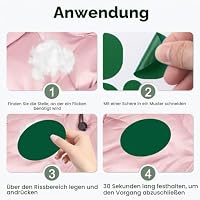 Skystuff Zelt Reparaturset & Flicken selbstklebend Stoff aus Nylon, 45 Stück wasserdichte Reparaturflicken für Daunenjacke, Zelt, Isomatte, kälte- & hitzebeständig, Patches für Jacke, Grün – Ansicht 3