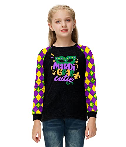 Image of Remimi Girls Thanksgiving Shirts Buffalo Plaid Raglan Tee Cute Turkey Holiday Party Long Sleeve Tshirt 5-14 Years