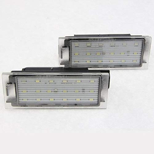 Nslumo NSLP054 2 Luci LED Targa Bianco Xenon Per Renault Twingo Clio Megane Laguna Vel Satis Master, 6000K, 18 SMD, Plug And Play, Omologate E4