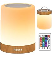 Auxmir Nachttischlampe Nachtlicht Kinder 3000mAh, Stilllicht Touch Dimmbar 5 Modi 13 Farben 5 Hel...
