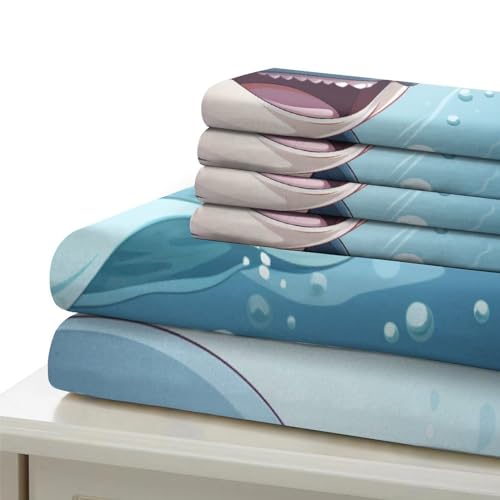 Housses de couettes 3 pièces dauphins parure de lit microfibre 3D