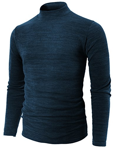 H2H Mens Casual Slim Fit Half-Neck Lightweight Sweater Navy US L/Asia 3XL (KMTTL0412)