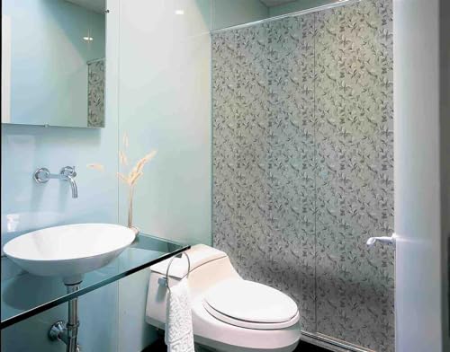 Image of SIA VENDORS Window Privacy Decorative Stained Glass Window Decal Tint Film, Adhesive Static Cling Sun Blocking Window Stickers, Door Window Covering for Home (12IN' x 6.5FT', Pretty Leaf)