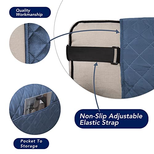 Purefit Reversible Sofa Couch Cover Water Resistant Couch Covers For 3 Cushion, Washable Furniture Cover With Non-Slip Foam And Adjustable Strap For Dogs, Pets (Sofa, Dark Blue/Light Blue) #TOP2